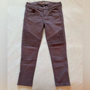 American Eagle Outfitters Moto Style Dark Gray Cropped Jegging